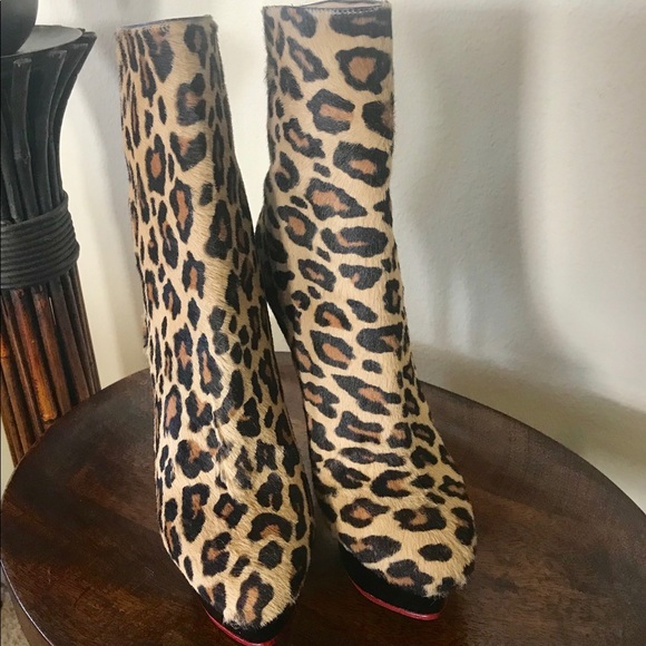 NEW CHARLOTTE OLYMPIA LEOPARD CALF HAIR ANKLE BOOT - Picture 2 of 8